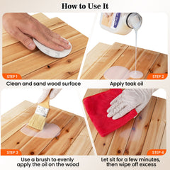 16 oz Wood Oil Cleaner and Brightener for Outdoor and Indoor Furniture Set of 2