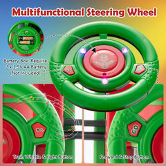 6V Kids Ride On Christmas Train with 16 Track Pieces, Whistle and Anti Tilt Device, Green