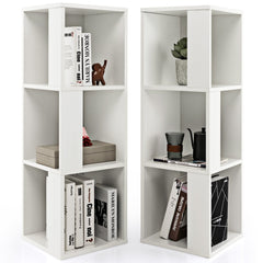 3 Tier Bookcase Pair, 6 Cubes in Two Freestanding Units, White