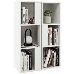 3 Tier Bookcase Pair, 6 Cubes in Two Freestanding Units, White