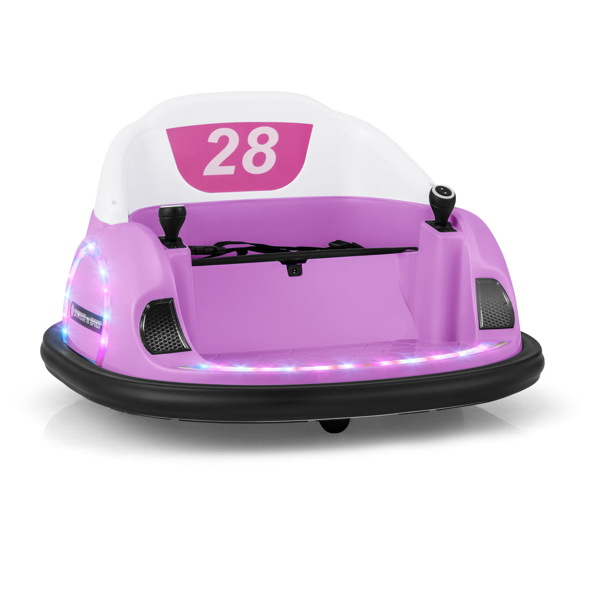 12V 360 Degree Ride On Bumper Car for Toddlers, Parental Remote with Stop, Soft Bumper and Safety Belt, 55 lb Limit, Pink