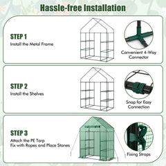 Mini Portable 4 Tier 8 Shelves Walk-in Plant Greenhouse