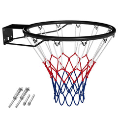 18 inches Basketball Rim Heavy Duty Wall Mounted Basketball Rim Goal Replacement-Black