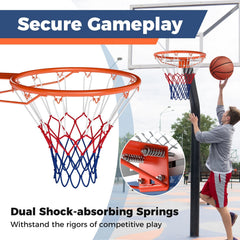18 inches Basketball Rim Heavy Duty Wall Mounted Basketball Rim Goal Replacement-Orange