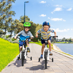 18 Inch Kids Bike with Removable Training Wheels, White