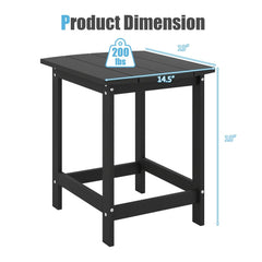 18 Inch Weather Resistant Side Table for Garden Yard Patio-Black