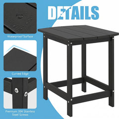 18 Inch Weather Resistant Side Table for Garden Yard Patio-Black