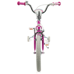 18 Inch Kids Bike with Kickstand, Training Wheels and Reflectors, Pink