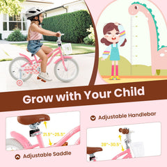 18 Inch Kids Bike with Training Wheels and Basket for Boys and Girls Ages 4 to 8