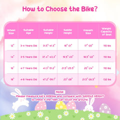 18 Inch Girls Bike with Front Bag, Streamers and Training Wheels, Pink