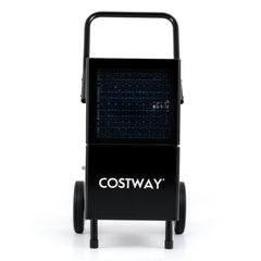 189 Pint Commercial Dehumidifier with Built-in Pump, 16 ft Lift, 8 in Wheels, Upright, Black and White
