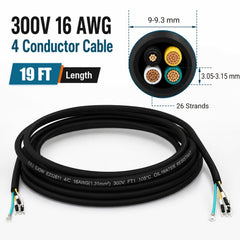 19 FT 16 AWG 4 Conductor Mini Split AC Communication Wire