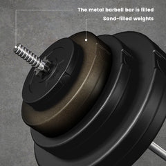 154 lbs Barbell Weight Set, Adjustable Weights for Home Gym with 67" Barbell Bar, Strength Training Equipment