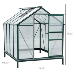 6' x 8' Greenhouse Clear & Twin Wall Panels Green Frame Press to Select