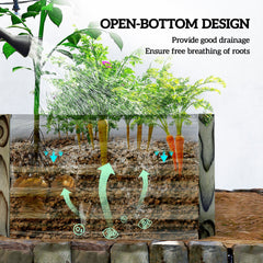 6' x 3' x 2' Raised Garden Bed, Galvanized Planter Box for Growing Flowers, Herbs and Vegetables, Brown