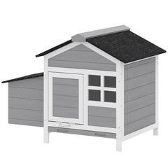 Wooden Chicken Coop with Nesting Box, Pull-out Metal Tray, for 1-2 Chickens, 36" x 25" x 27"