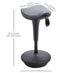 Backless Wobble Stool Chair, Standing Desk Chair, Adjustable Learning Stool for Office Desks, with Rocking Motion, Brown