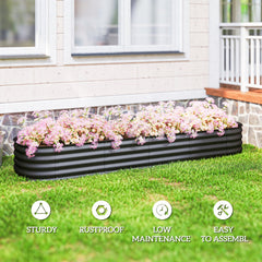 4.9 x 2 x 1ft Galvanized Raised Garden Bed Kit, Metal Planter Box with Safety Edging, Black