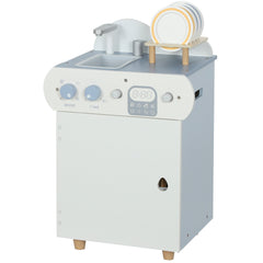 Wooden Dishwasher Playset, Play Sink Toys with Faucet, Turning Knobs and Accessories, Gift for Boys Girls Toddlers