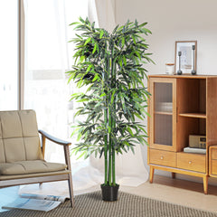 6FT Artificial Bamboo Tree Fake Decorative Plant with Nursery Pot for Indoor Décor