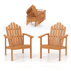 1-Pack Stackable Adirondack Chairs with Solid Acacia Wood for Patio