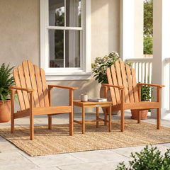 1-Pack Stackable Adirondack Chairs with Solid Acacia Wood for Patio