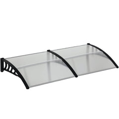 Window Awning Door Canopy, Polycarbonate Front Door Outdoor Patio Cover, Sun Shelter, Hollow Sheet for UV, Rain, Snow and Sunlight Protection, Brown, 40" x 80"