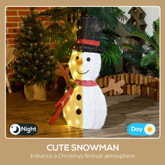 Light Up Snowman Yard Decoration, Lighted Snowman Christmas Decoration for Indoor and Outdoor, White