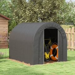 5' x 8' Outdoor Storage Shed, Heavy Duty Galvanized Steel Portable Shed for Bike, Motorcycle, Garden Tools, Black