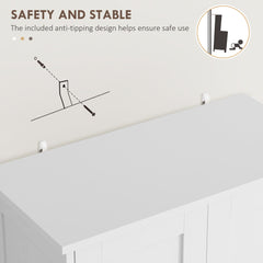 50.5" Kitchen Storage Cabinet, Modern Kitchen Pantry Cabinet with 4 Doors, Drawer, Adjustable Shelf, Black