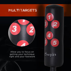 65" Freestanding Boxing Punching Bag with Refilled Base and Suction Cups, Black