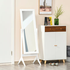 Full Length Mirror, Free Standing Full Body Mirror with Rectangular Frame, Adjustable Angle for Dressing Room, Bedroom, Living Room, Dark Brown