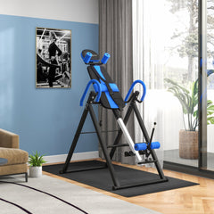 Folding Inversion Table, 20°/40°/60° Adjustable, with Safety Belt and Waist Pad for Back Pain Relief