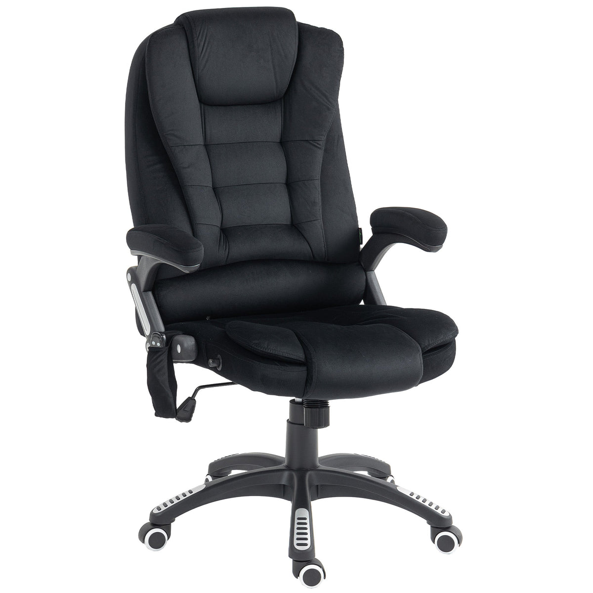 6 Point Vibrating Massage Office Chair High Back Executive Chair with Reclining Back, Swivel Wheels, Black
