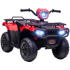 12V Kids ATV Quad, 4 Wheeler Battery Powered Electric Vehicle with Music MP3, Headlights, High Low Speed, Treaded Tires, for Boys and Girls Ages 37-60 Months, Pink