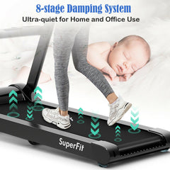 2.25HP Folding Treadmill Running Jogging Machine with APP heart rate bluetooth