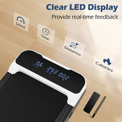 2.5HP Under Desk Treadmill with Remote Control and 3 Countdown Modes-White