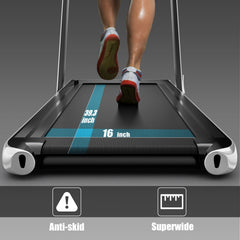 2.25HP 2 in 1 Folding Treadmill with APP Speaker Remote Control-Silver