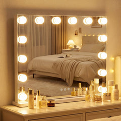 2-in-1 Vanity Mirror with 14 Dimmable LED Bulbs