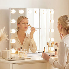 2-in-1 Vanity Mirror with 14 Dimmable LED Bulbs