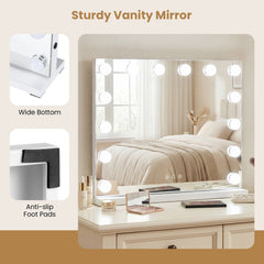 2-in-1 Vanity Mirror with 14 Dimmable LED Bulbs