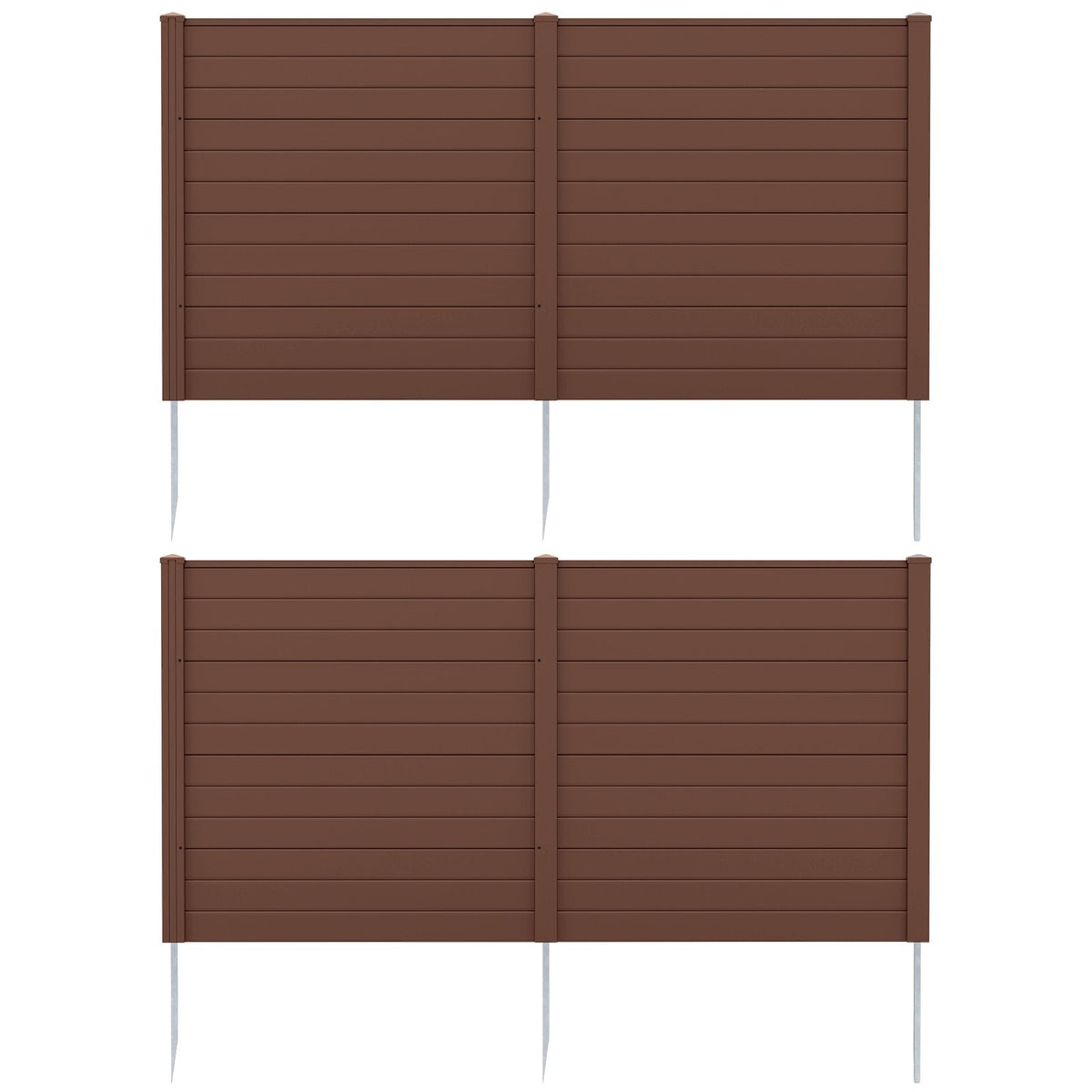 2 Panels 48 x 48 Inch Air Conditioner Trash Can Pool Equipment Enclosure-Brown