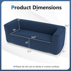 2-Person Portable Blow Up Sofa with Detachable Cover-Blue