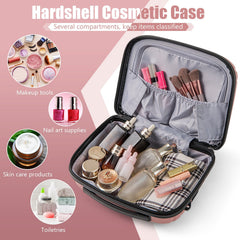 2-Piece Luggage Set 20 Inch Carry-on Suitcase and 14 Inch Cosmetic Case-Pink