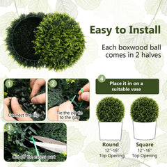 2 Pieces 18/22 Inches Indoor Outdoor Faux Decorative Balls for Patio Garden Front Door Balcony and Backyard-M