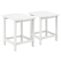 2-Pieces 18 Inches Adirondack Outdoor Side Table for Patio and Garden-White