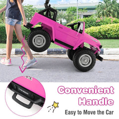 12V 2 Seat Licensed Toyota FJ40 Kids Ride On Car with Parental Remote, Slow Start and Carry Handle, 130 lb Capacity, Pink