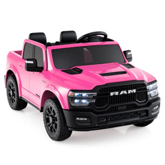 24V Licensed Ram 2500 REBEL 2 Seater Kids Ride On Truck with Soft Start, Puncture Proof Wheels and Music, 110 lb, Pink