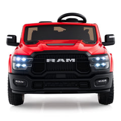 24V Licensed Ram 2500 REBEL 2 Seater Kids Ride On Truck with Emergency Brake, 3 Speed Remote and LED Lights, 110 lb, Red