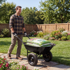 2 Tire Wheelbarrow Garden Cart Heavy-duty Dolly Utility Cart-Black